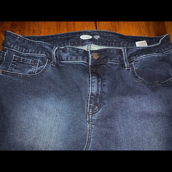Old Navy Rockstar super skinny ankle size 16 Frayed hem Dark faded wash - Picture 2 of 3